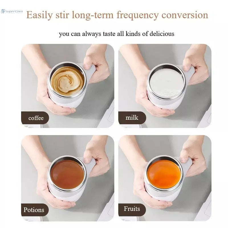 Rechargeable Model Automatic Stirring Cup Coffee Cup High Value Electric Stirring Cup Lazy Milkshake Rotating Magnetic Water Cup SuperCom