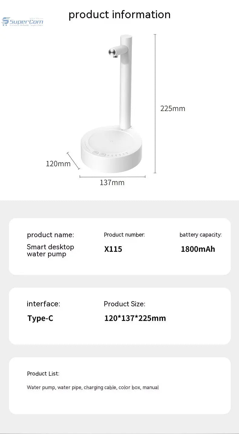 Smart Desktop Electric Pumping Water Device SuperCom Online Services