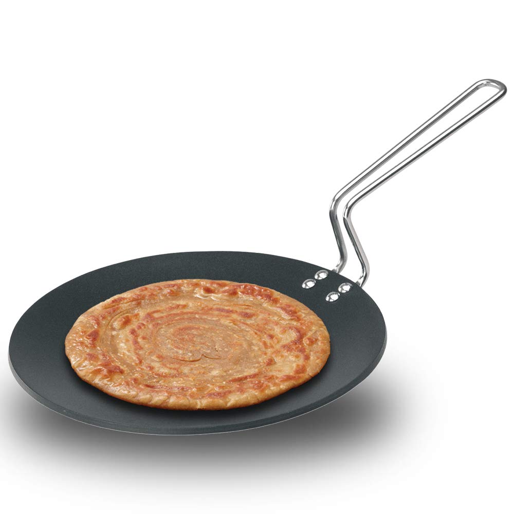 Hawkins Futura NT26 Non-Stick Flat Tava 26 cm – Black, Stay-Cool Handle