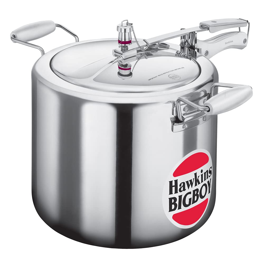 Hawkins Big Boy 18 Liter Aluminum Pressure Cooker – Extra Large Capacity for Commercial & Family Use