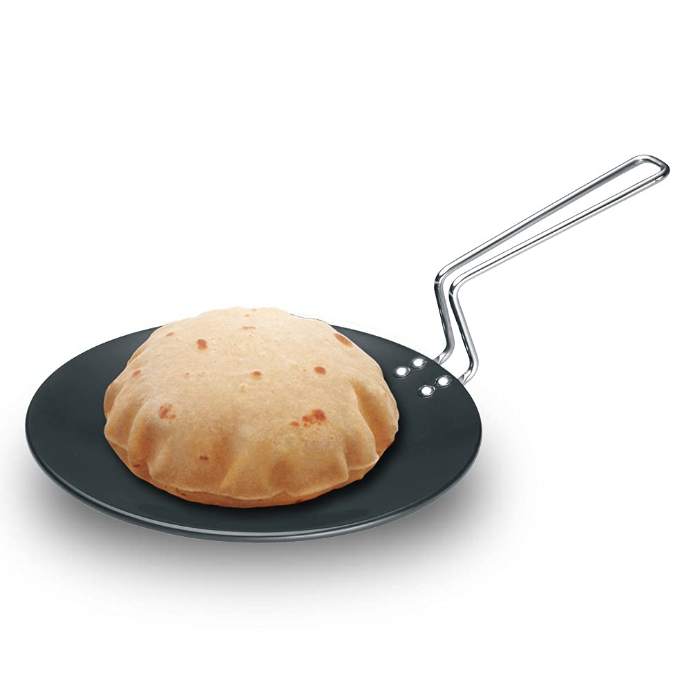 Hawkins Futura 26 cm Hard Anodised Tava – Curved Edge Griddle for Roti, Paratha, Pancake