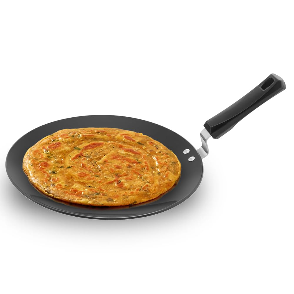 Hawkins Futura AT30P Hard Anodised Flat Tava – 30cm (12 Inch) Griddle for Dosa, Roti & Crepes