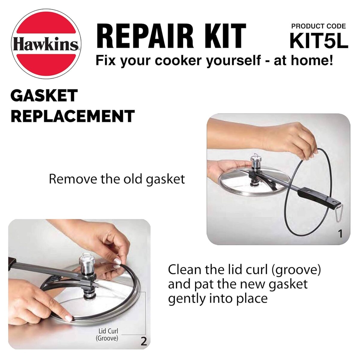 Hawkins KIT5L Repair Kit – Spare Parts Set for 5 Liter Pressure Cooker